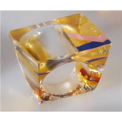 Bluer - Lorenzo Viscidi , Ring, incorporated into the Plexiglas acrylic painting , Contemporary Art,